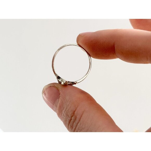 Vintage Hand Carved Turtle Figural Shaped Sterling Silver Ring - sz 6.25 & 8 - Picture 2 of 10